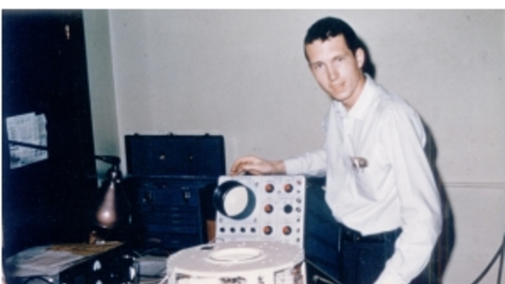 Don Gurnett with the Iowa 1 satellite